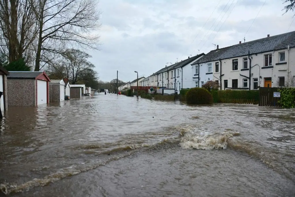 A flooded street